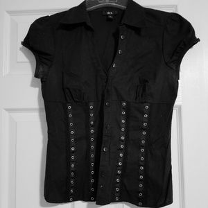 Black cap sleeve top